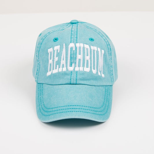 Embroidered Beach Bum Canvas Hat